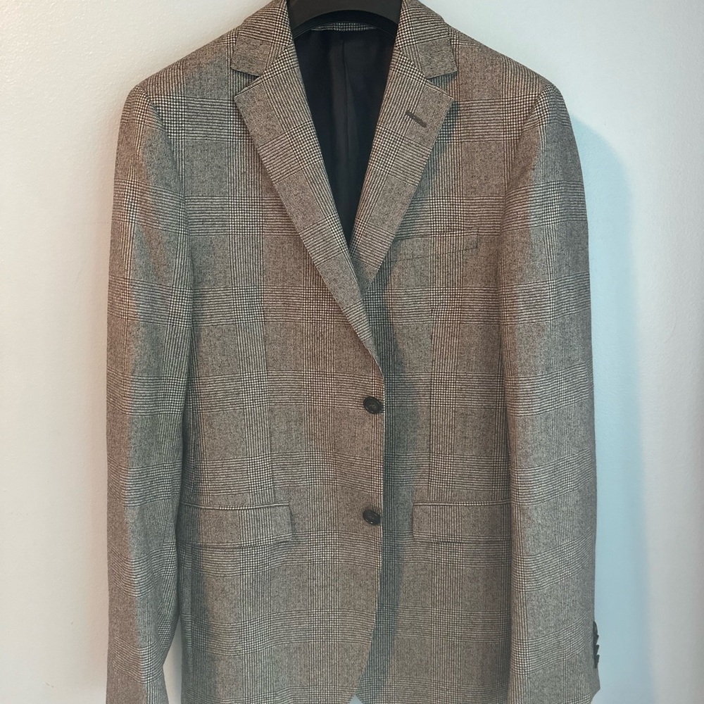 Z Zegna Checkered Gray Wool Suit